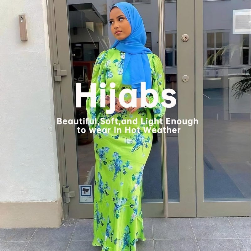 Harewom Chiffon Hijab for Women Sheer Shawl and Wraps for Wedding Bridal Scarves Summer Lightweight Sun-proof Scarf - Image 5